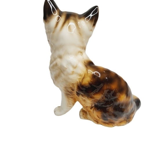 VINTAGE LEFTON BROWN TABBY Cat Figurine Large 7.25 inches circa 1960 flawed - Picture 9 of 11